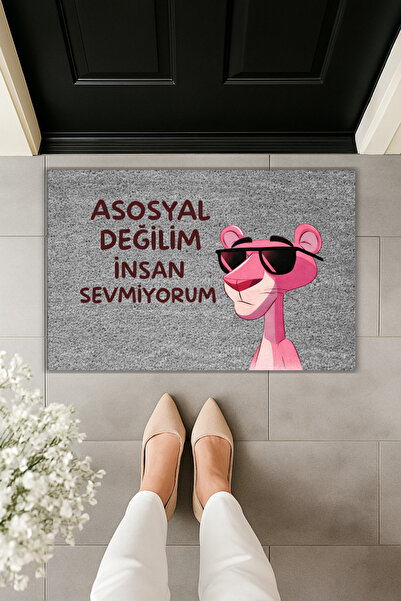 Dormot سجادة مدخل حديثة بطباعة رقمية - أنا غير اجتماعي لا أحب الناس - سجادة مدخل