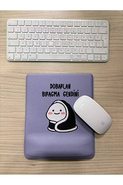 rakkun shop Dobarlan Bıragma Gendini Printed Mouse Pad with Wrist Support (Sq...