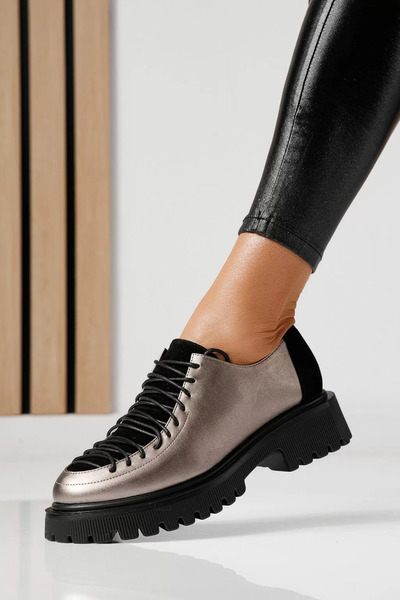 Zaira Women's gray casual shoes made of eco-leather Elisa #24099 - 40