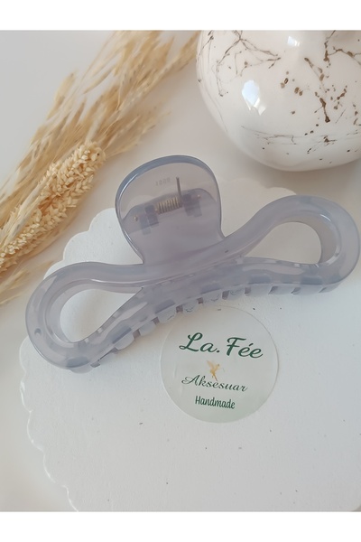 La fee aksesuar Gray Soft Colored Women's Hair Clip Barrette
