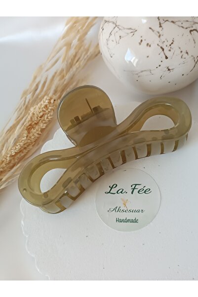 La fee aksesuar مشبك شعر نسائي ناعم بلون أخضر كاكي