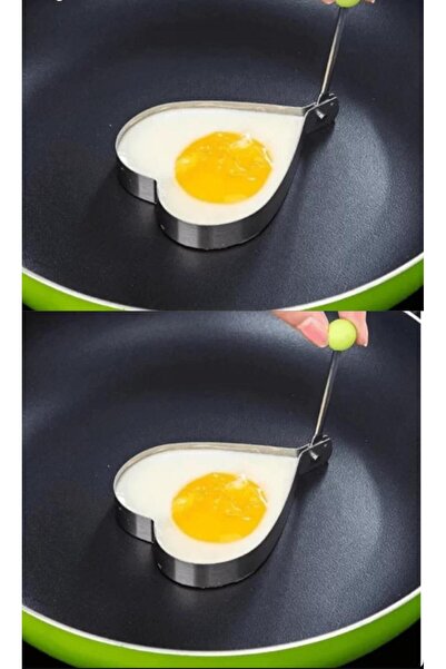 bestwork Metalik Kalp Şeklinde Yumurta ve Krep Kalıbı 2 adet