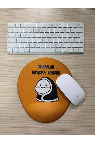 rakkun shop Dobarlan Bıragma Gendini Printed Mouse Pad with Wrist Support (Oval)