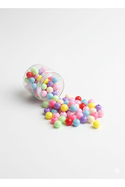 BEİLYS COSMETİCS & ACCESSORY Mărgele rotunde colorate din acril cu găuri 8mm ...