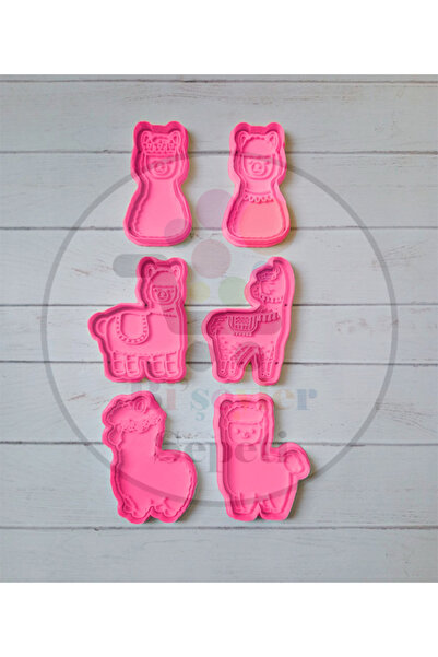 Bi'şeyler Sepeti Lama Cookie Mold - Llama Cookie Cutter - 6 Figures 12 Pieces