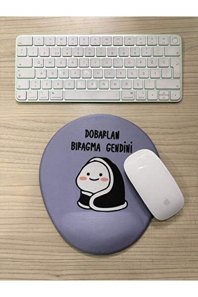 rakkun shop Dobarlan Bıragma Gendini Printed Mouse Pad with Wrist Support (Oval)