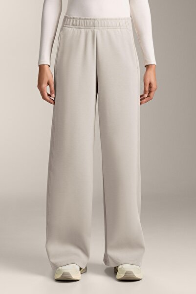 Oysho Modal içeren fitilli yan detaylı brushed düz geniş kesim pantolon