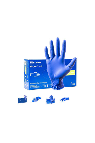 Mercator Medical Manusi nitril nepudrate, albastre, marime XL, MERCATOR, bax ...