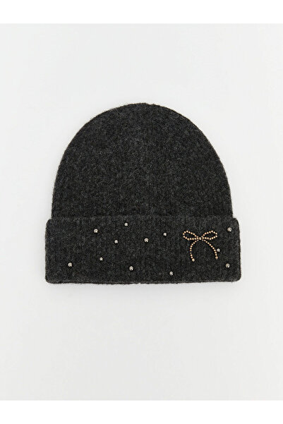 LC Waikiki UZG Store'den Stilinizi Oluşturun Antrasit Fiyonk Nakışlı Kadın Tr...