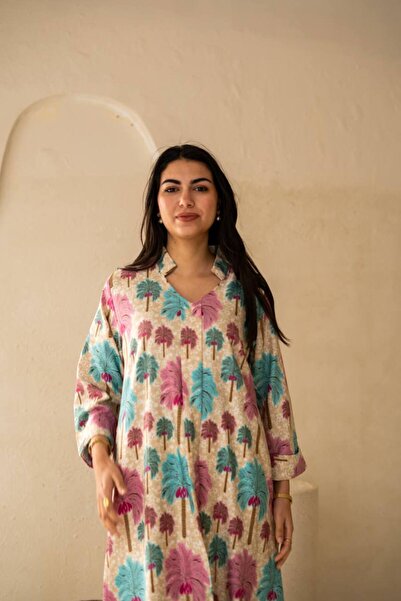 AFandina Long jalabiya with a distinctive pattern and understated elegance SM-67