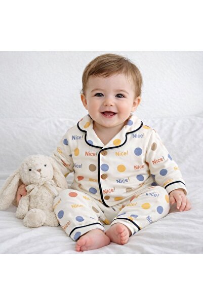 nazarbebe 6-24 Months Baby Pajama Set – 100% Cotton, Buttoned, Soft Texture, ...