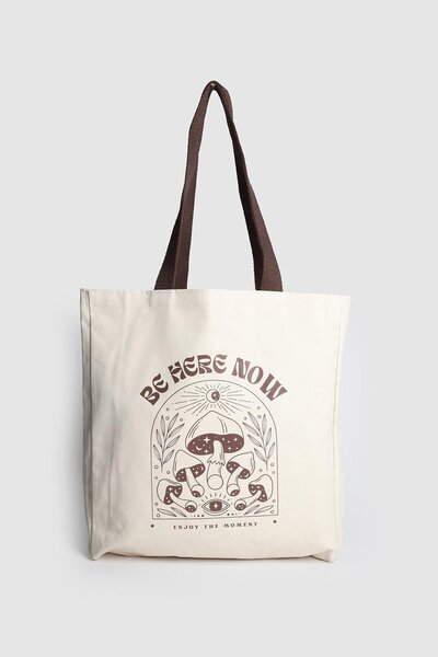 Store حقيبة قماش منقوشة نسائية