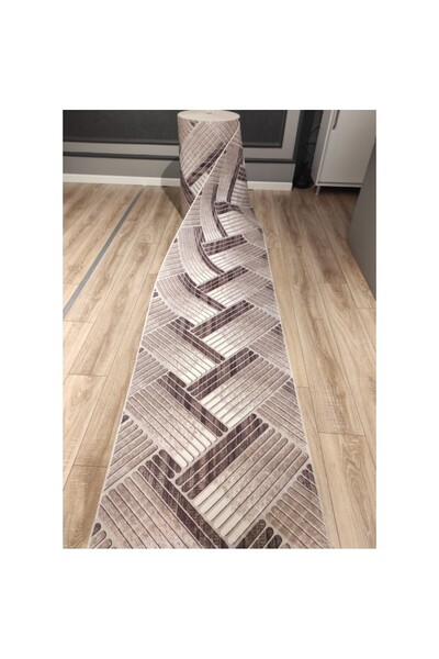 SARAR HALI Evpark Ayvacık Kahve Kaymaz Keçe Taban Makinada Yıkanabilen En'i 1...