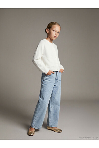 LC Waikiki Vision Нова колекция Дънки с широки крачоли за момичета, измити с ...