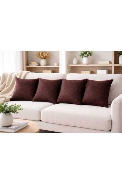 Vera 4'lü Çikolata Kahve Kırlent Kılıfı