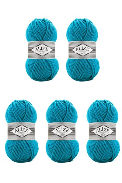 Alize 5 قطع من خيوط سوبرلانا ماكسي 484 السميكة للحياكة اليدوية التركية