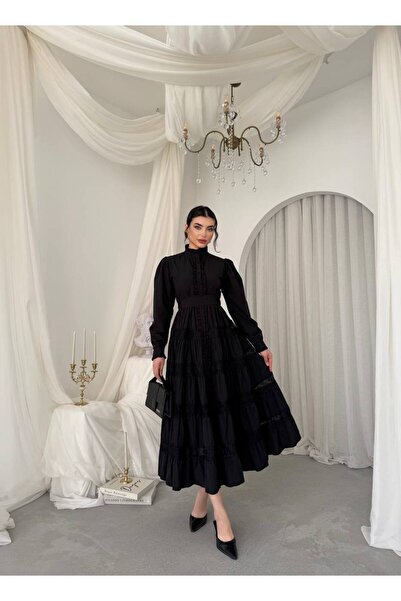 Karteks Kloş Dantelli Elbise