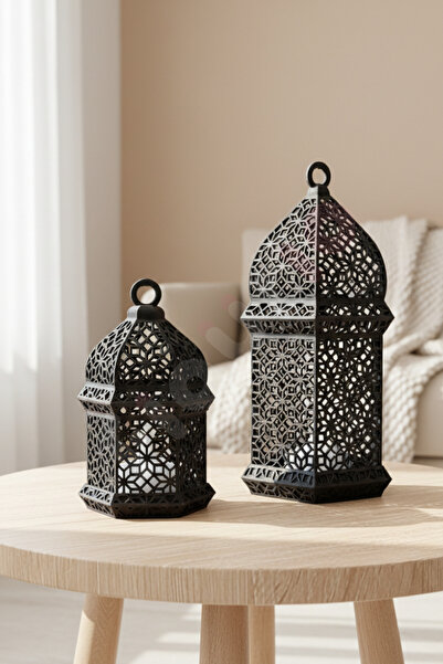 figurio İslami Motifli Ramazan Feneri / Işıklı Mumluk & Masa Üstü Süs
