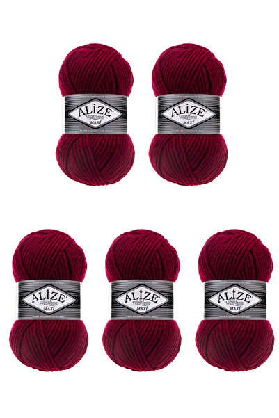 Alize 5 Pcs SuperLana Maxi 390 Thick Hand Knitting Turkish Yarn