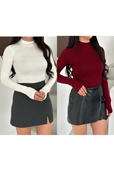 Makarina Women's Modal Fabric Finger-Through Bluz Bady