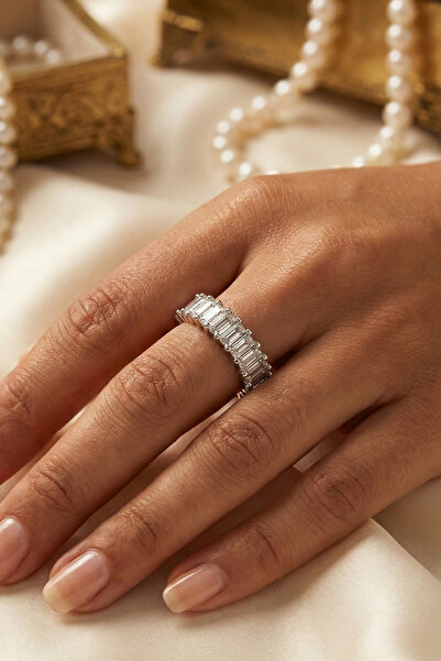 AURRARİ Premium Quality Waterway Zircon Stone Adjustable Steel Ring