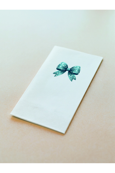 Baskı Adresi Matbaa & Promosyon Blue Color Bow Polka Dot Printed Serviettes –...
