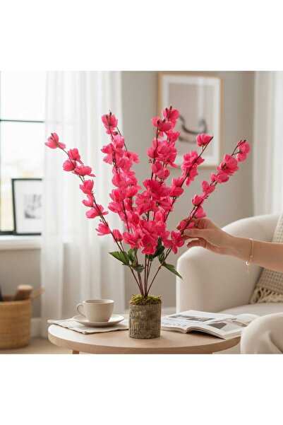 ERHAN FLOWERS ترتيب فروع الربيع الاصطناعية البيضاء الطبيعية أزرق بلون الكوبال...