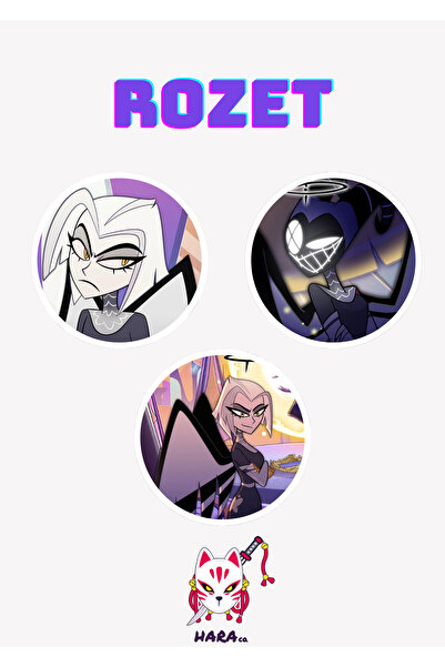 Hara Company Hazbin Hotel Animesi Lute Anime Rozet Seti 3’lü