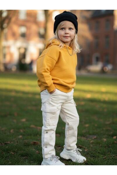 Zekids Girl's Cotton Pocket Detailed Slit Pants