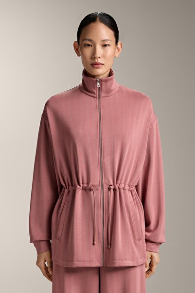 Oysho Long jacket with adjustable waist and striped texture