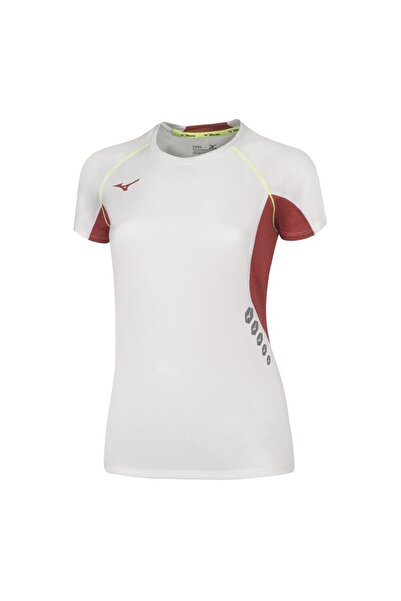 MIZUNO Tricou alergare dama Premium-Alb/Rosu-XS