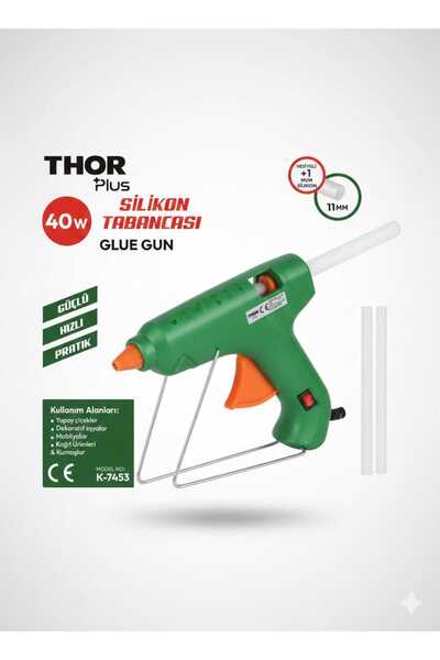 SİLİKON THOR PLUS 40W YEŞİL RENK PROFESYONEL SICAK TABANCASI K-7453