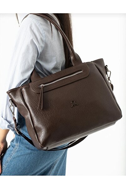 eflanmoda Γυναικεία τσάντα χειρός και ώμου από μαλακό δέρμα πολλαπλών τμημάτων