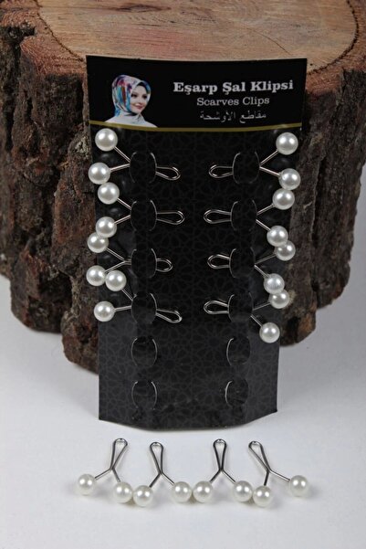 Melodi Scarf Κλιπ Φουλάρι Χιτζάμπ 12 Τεμάχια - Μοτίβο-04 - Λευκό