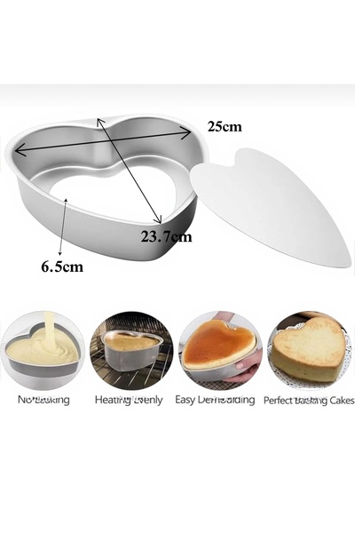 cc bin shihon Aluminum oven mold with removable base, heart-shaped oven molds