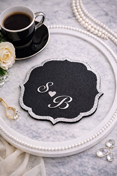 Frisson Söz & Nişan Tepsisi İçin Söz Mendili Kişiye Özel Kenarları Gold Nakış...