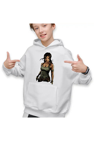 OEM Kids Boys Tomb Raider Lara Croft Ancient Artifact Army Sweatshirt