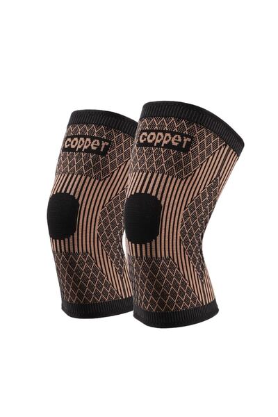 OEM Set of 2 nylon knee pads with copper fiber, Enforose, non-slip, brown,