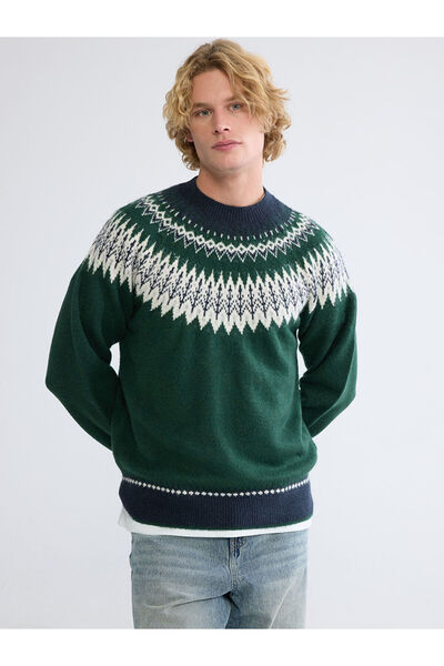 LC Waikiki Xside Crew Neck Patterned Men's Knitwear Sweater