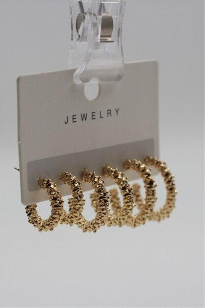 Lavinza Takı Women's Straw Gold Earrings Set of 6