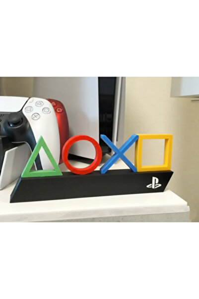 Orbitlab3d Masa Üstü Playstation Logo Sembol Figür- Ps Dekor -Gamer Dekor