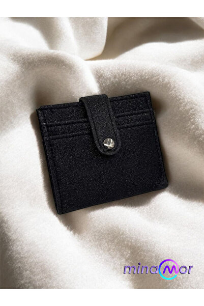 Minamor محفظة حاملة بطاقات فضية اللون للسيدات