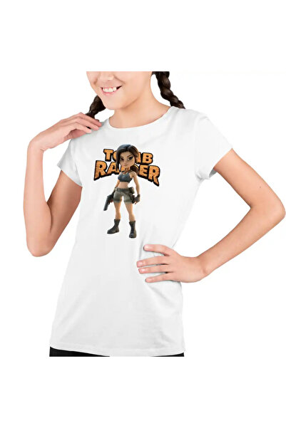 OEM Tricou Copii Fete Tomb Raider Indiana Jones Lara Croft Soldat