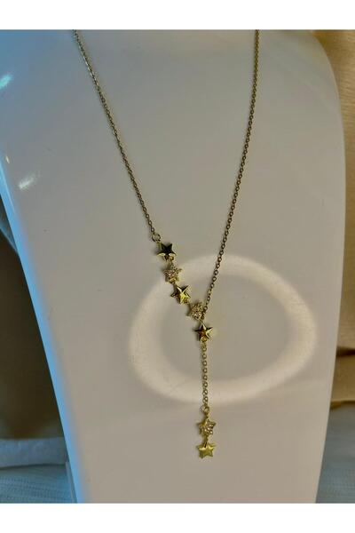 D&Z ACCESSORİES Yıldız Figürlü Y Kolye | Viral Şık Işıltılı Zirkon Taşlı Y Ko...