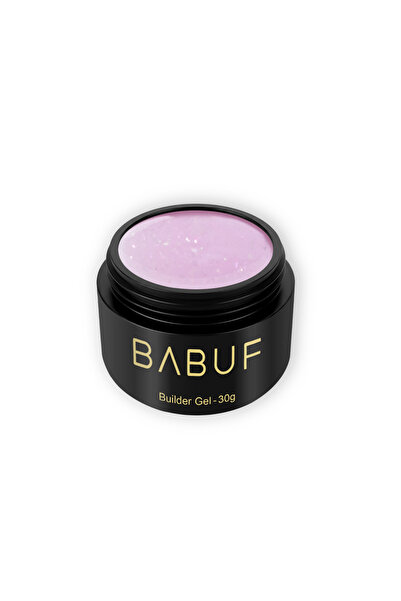 BABUF Milky Pink Sparkle Self-Leveling Builder Gel BGG11 – Fine glitter, high...