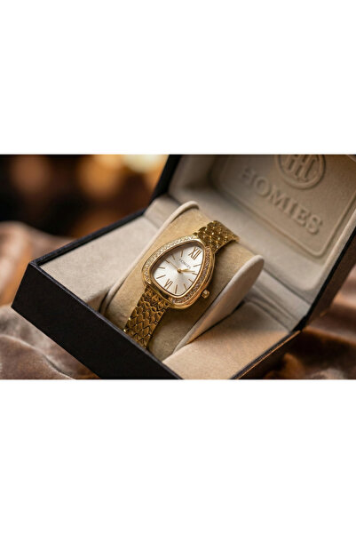 Homies Italian Design, Luxury Women's Watch with Crystal Stone and Steel Band