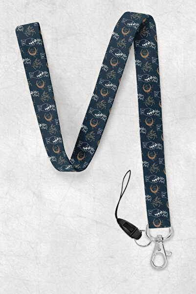 BUEMİ حزام رقبة منقوش من ميستيك، حبل تعليق للرقبة، حامل للبطاقات والهواتف - B...