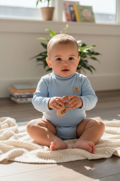 The Nest Kids Cozy Nest Premium Organic Cotton Soft Textured Daily Baby Bodys...