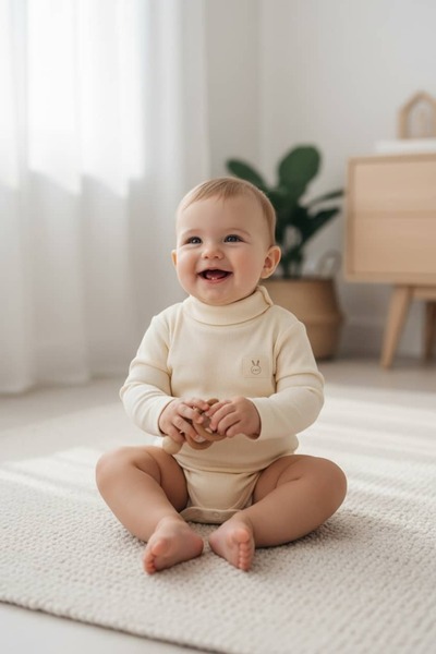 The Nest Kids Cozy Nest Premium Organic Cotton Soft Textured Daily Baby Bodys...