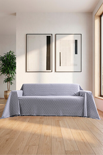 rellhome Cotton Sofa Cover with Fringes | Multi-Purpose Cover | Armchair Shaw...